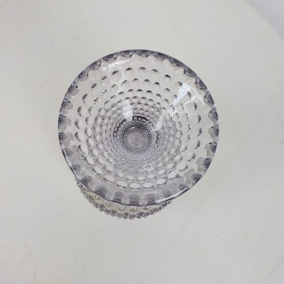 Vintage Duncan Miller Opalescent Hobnail Ball Bowl Vase Ruffled Edge 6.5" - Picture 6 of 6